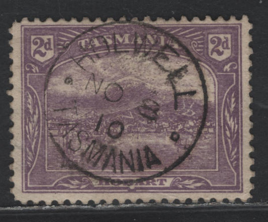 Lot 79 Australia - Tasmania SG#251fa (SC# 104b) 2d Bright Reddish Violet , 1905-1911 Typographed Pictorial Issue, A Very Fine Used Single, Crown Over A Sideways Wmk, Perf 11, SON November 8 1910 Holwell Cancel.