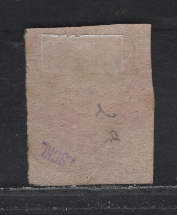 Lot 86 Australia - Victoria SG#17a (SC# 7) 2d Drab , 1850-1853 Queen Victoria Half-Length Issue, A Fair Used Single, Final State Of The Die, Showing Blurred Design Details, No Faults, Blue #1 Bootheel Cancel For Melbourne, Ham Printing.