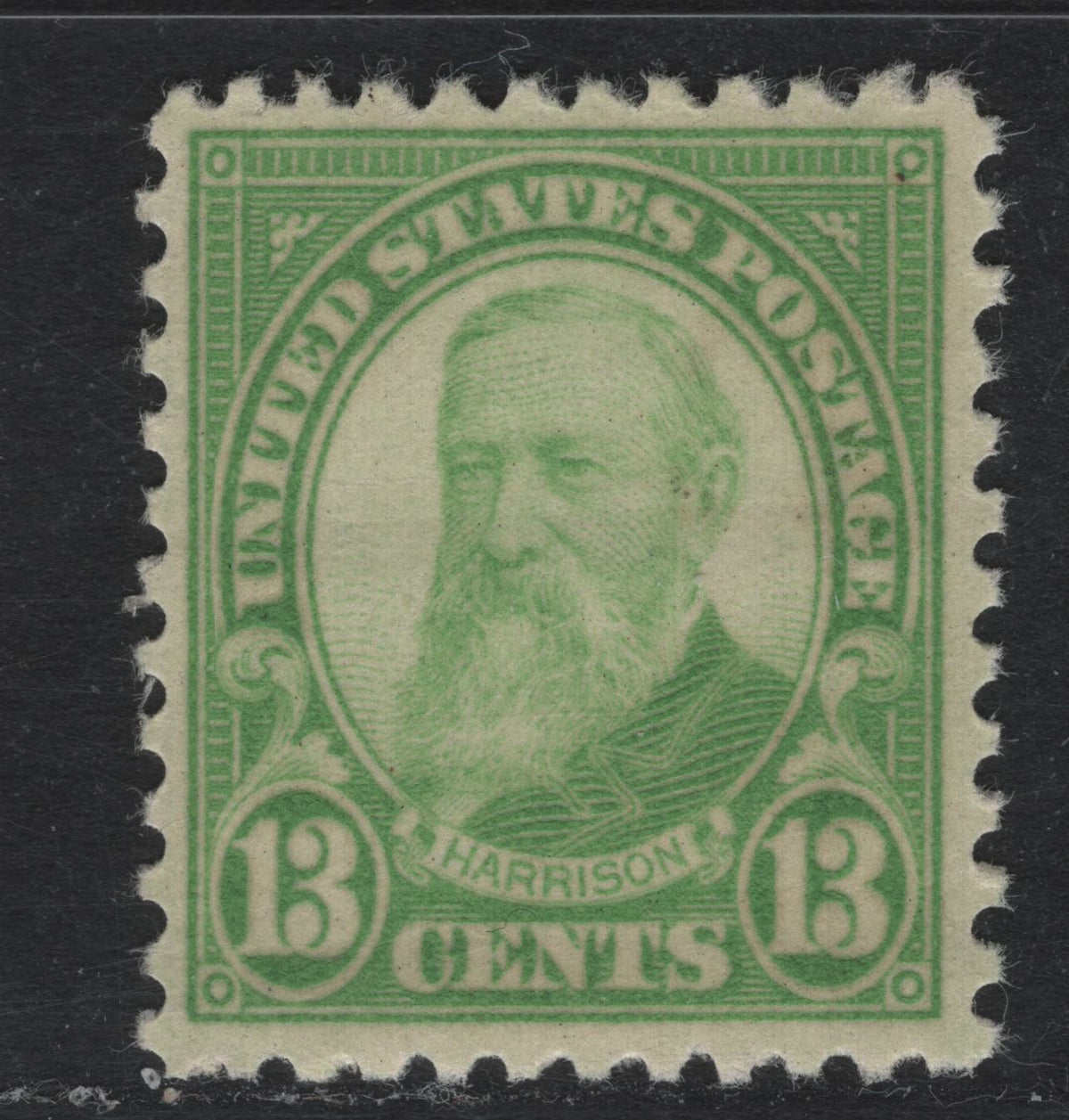 Lot 100 United States SC#694 13c Apple Green , 1931 4th Bureau Issue, A VFNH Single, Type 3 Gum Breaker Ridges Spaced 12mm Apart, 12 Vertical Gum Striations Per Inch