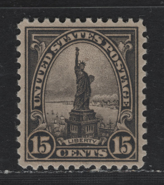 Lot 103 United States SC#696 15c Deep Gray , 1926-1934 4th Bureau Issue, Rotary Press, Perf. 11 x 10.5, A SUPNH Single, Type 3 Gum Breaker Ridges, 12 Vertical Striations On The Gum Per Inch, Almost Perfectly Centered.
