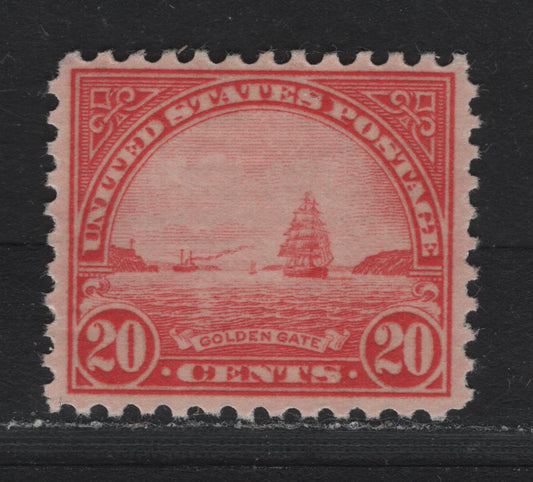 Lot 111 United States SC#698 20c Pale Bright Scarlet , 1931 4th Bureau Issue, A VFNH Single, Rotary Press, Perf 10.5x11, Type 3 Gum Breaker Ridges, 12 Horizontal Gum Striations Per Inch.