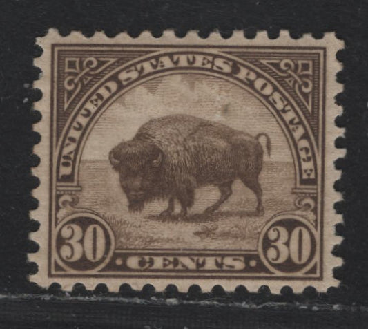 Lot 116 United States SC#700 30c Olive Brown , 1931 4th Bureau Issue, A VFNH Single, Type 3 Gum Breaker Ridges, 12 Horizontal Gum Striations Per Inch, Very Well Centered Example.