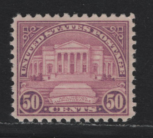 Lot 119 United States SC#701 50c Bright Rose Lilac , 1926-1934 4th Bureau Issue, Rotary Press, Perf. 10.5 x 11, A VFNH Single, Type 3 Gum Breaker Ridges, 12 Horizontal Gum Striations Per Inch