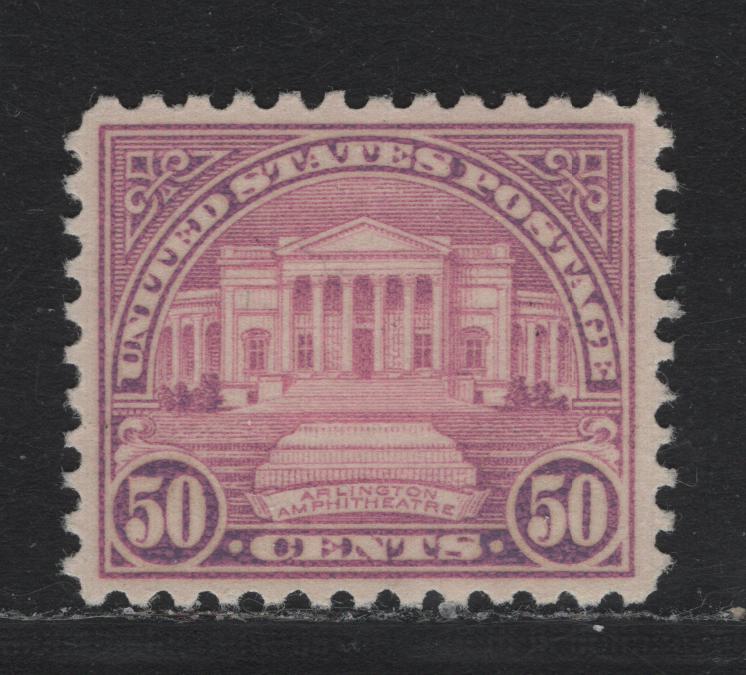 Lot 120 United States SC#701 50c Pinkish Lilac , 1931 4th Bureau Issue, A VFNH Single, Type 3 Gum Breaker Ridges, 12 Horizontal Gum Striations Per Inch