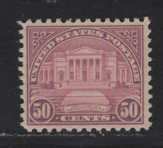 Lot 121 United States SC#701 50c Dull Red Lilac , 1926-1934 4th Bureau Issue, Rotary Press, Perf. 10.5 x 11, A VFNH Single, Type 3 Gum Breaker Ridges, 12 Horizontal Gum Striations Per Inch