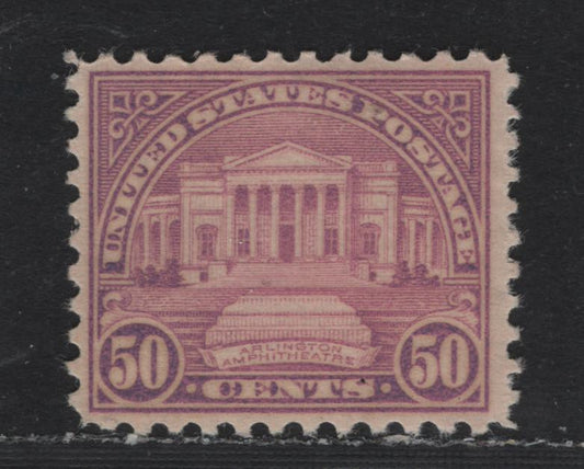 Lot 124 United States SC#701 50c Dull Red Lilac , 1926-1934 4th Bureau Issue, Rotary Press, Perf. 10.5 x 11, A FNH Single, Type 3 Gum Breaker Ridges, 24 Horizontal Gum Striations Per Inch