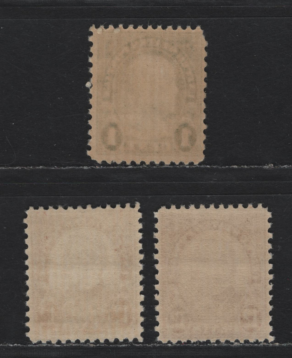 Lot 130 United States SC#632, 693 1c - 12c Deep Yellow Green - Pale Bright Claret , 1926-1930 4th Bureau Issue, 3 FNH Singles, Type 2 Gum Breaker Ridges, 12 Vertical Gum Striations Per Inch