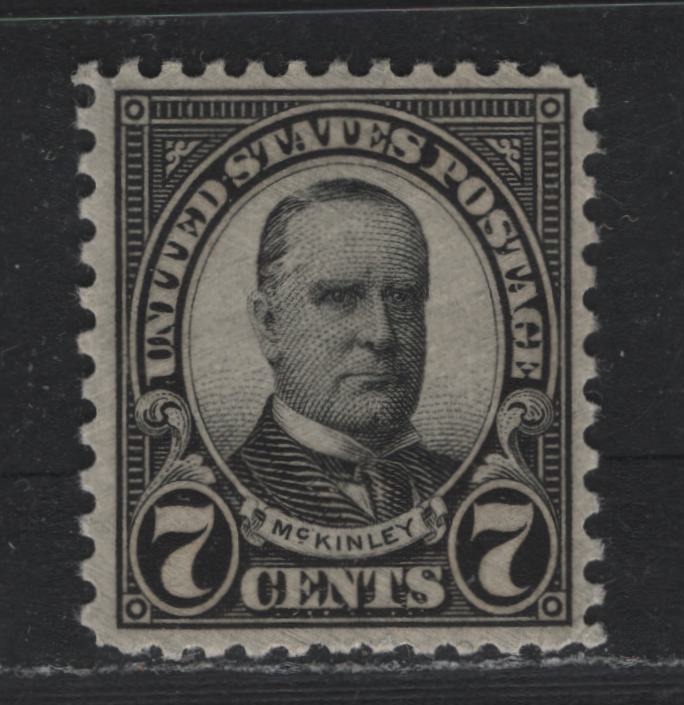 Lot 132 United States SC#639 7c Black , 1926-1930 4th Bureau Issue, A VFNH Single, Type 2 Gum Breaker Ridges, 24 Vertical Gum Striations Per Inch