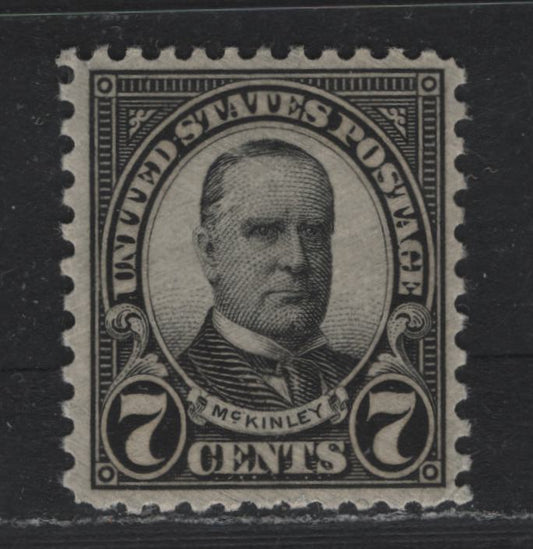 Lot 132 United States SC#639 7c Black , 1926-1930 4th Bureau Issue, A VFNH Single, Type 2 Gum Breaker Ridges, 24 Vertical Gum Striations Per Inch