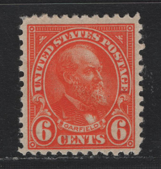Lot 19 United States SC#558 6c Red Orange , 1922-1925 4th Bureau Issue, A FNH Single, Light Diagonal Bend, Not A Full Crease