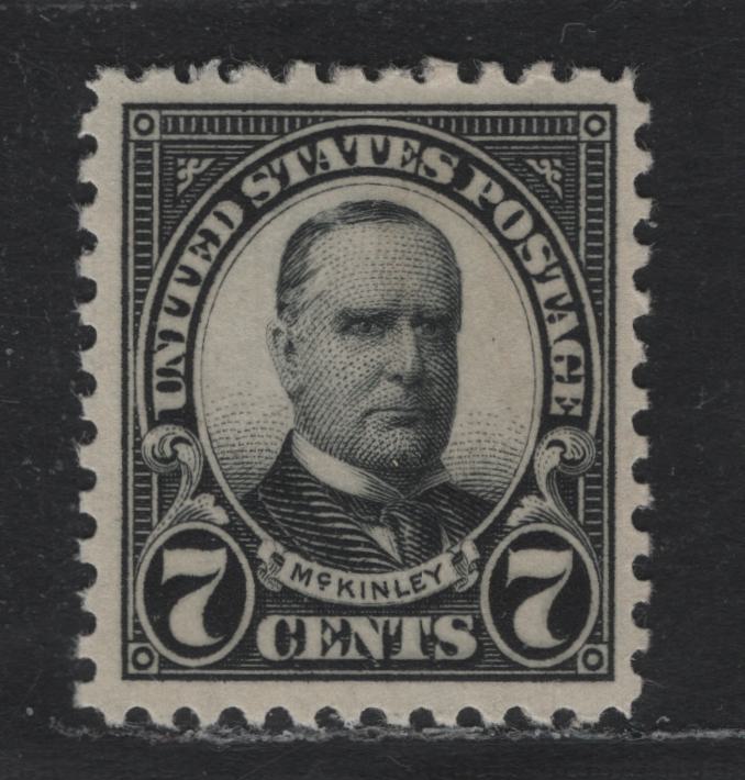 Lot 20 United States SC#559 7c Black , 1922-1925 4th Bureau Issue, A VFNH Single, Flat Plate Printing, Some Uneven Color To The Gutter, Still NH and Fresh.