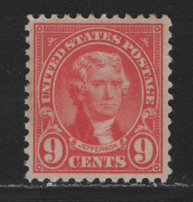 Lot 21 United States SC#561 9c Rose , 1922-1925 4th Bureau Issue, A VFNH Single, Spme Slightly Uneven Color To The Gum, Not Disturbed, Gorgeous Stamp.