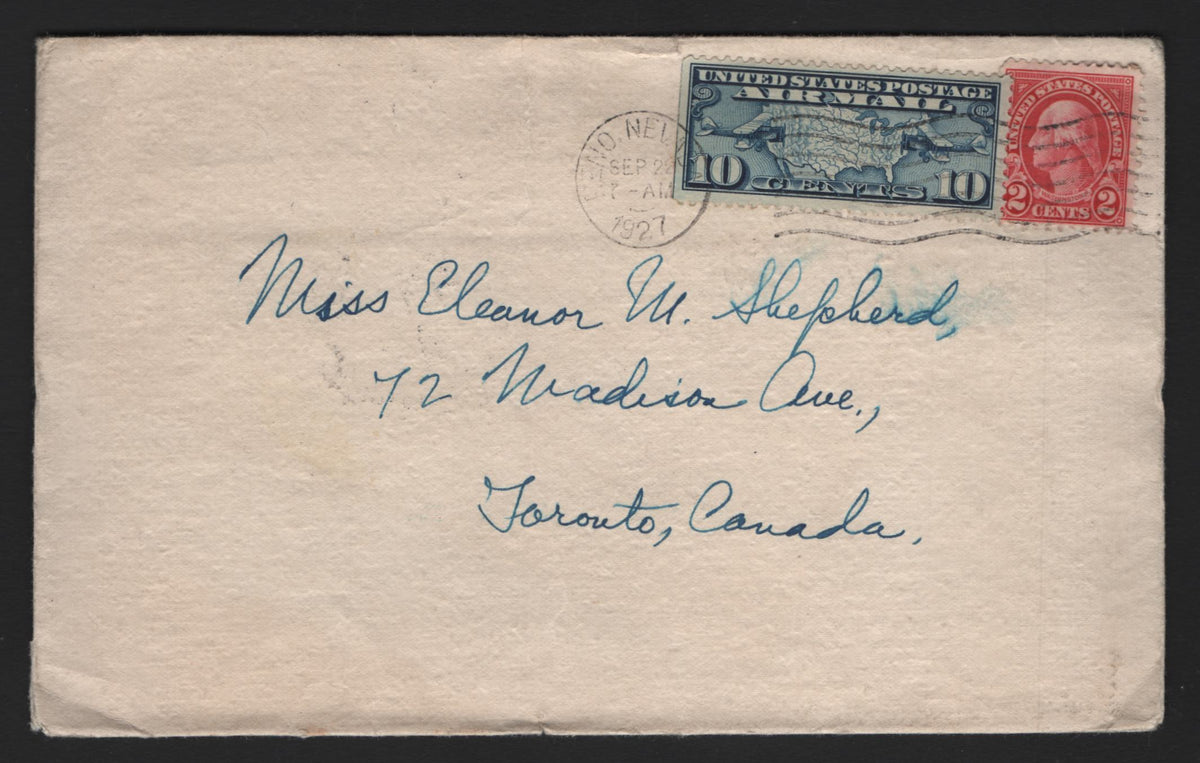 Lot 212 United States (C) , A Very Fine Used Cross Border Airmail Cover, Fomr 1927, Sent From Reno, NV, Franked With #634 and #C7.