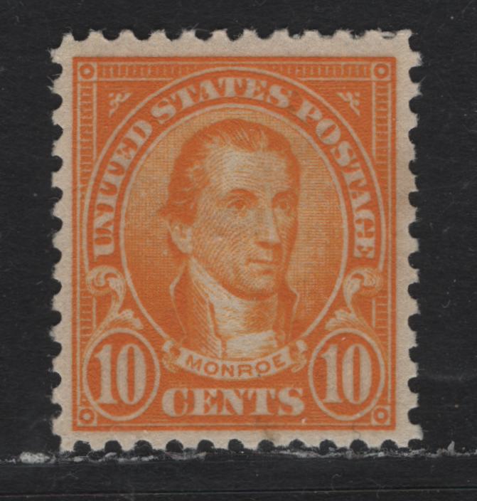 Lot 22 United States SC#562 10c Yellow Orange , 1922-1925 4th Bureau Issue, A VFNH Single, Flat Plate Printing