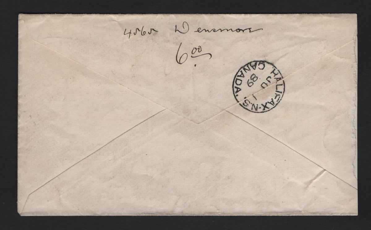 Lot 250 Canada #F1b, 41 2c- 3c Rose Carmine - Deep Rose Carmine, 1875-1896 Registration Issue, A Fine/Very Fine Used Cover, June 1,1889 Same Day 8c Illustrated Singer Advertising Cover, Sent From Lower Stewacke NS To Halifax
