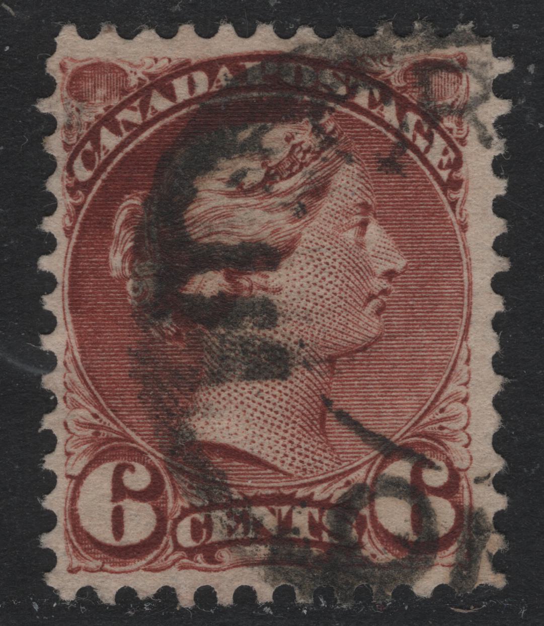 Lot 263 Canada #43 6c Red Brown, 1888-1897 Small Queens Issue, A Fine Used Single, Soft Horizontal Wove Paper With Coarse Mesh, Unchecked To My Paper Table, As Unchecked As To Perf.