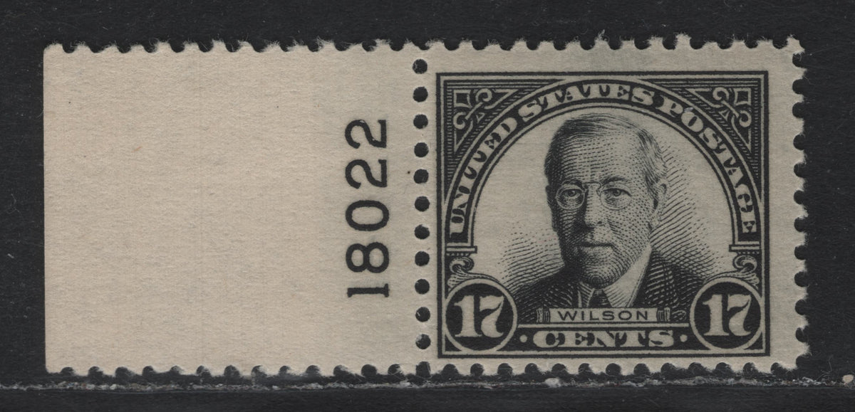 Lot 31 United States SC#622 17c Black , 1922-1925 4th Bureau Issue Flat Plate Printings, A FOG Single, Flat Plate Printing