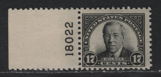 Lot 31 United States SC#622 17c Black , 1922-1926 4th Bureau Issue, A FOG Single, Flat Plate Printing