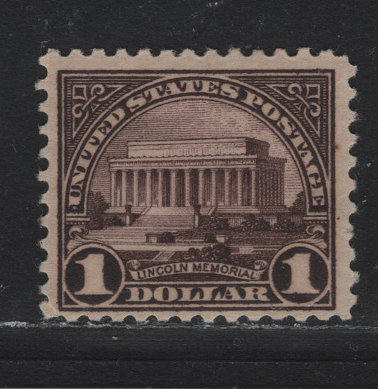 Lot 45 United States SC#571 $1 Violet Brown , 1922-1926 4th Bureau Issue, A FOG Single