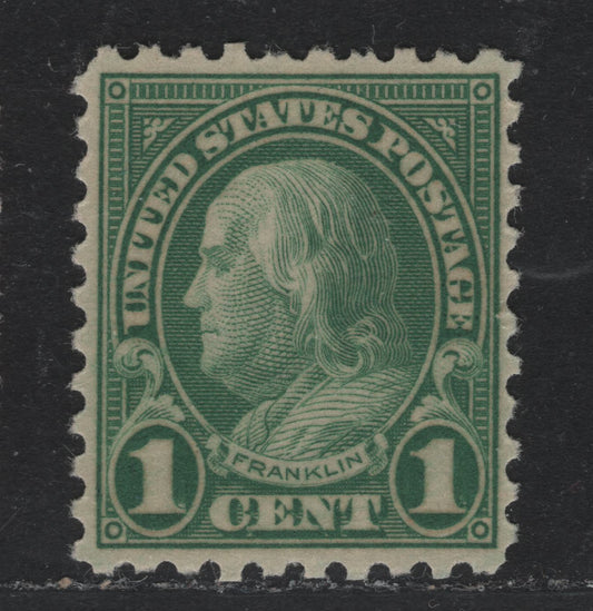 Lot 56 United States SC#581 1c Green , 1923-1926 4th Bureau Issue, A VFOG Single, Rotary Press, 2 Type II Gum Breaker Ridges Spaced 22mm Apart