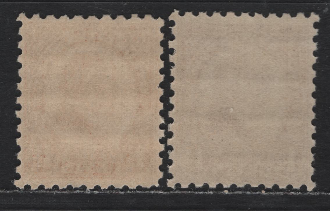 Lot 58 United States SC#582 1.5c Yellow Brown , 1923-1926 4th Bureau Issue, 2 VFNH Singles, Two Slightly Different Shades, Perf 10, Type 1 Gum Breaker Ridges Spaced 5.5mm Apart.