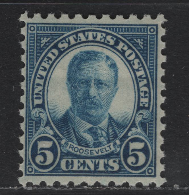 Lot 63 United States SC#586 5c Blue , 1923-1926 4th Bureau Issue, A VFNH Single, Perf 10, Type 1 Gum Breaker Ridges, No Visible Gum Striations.