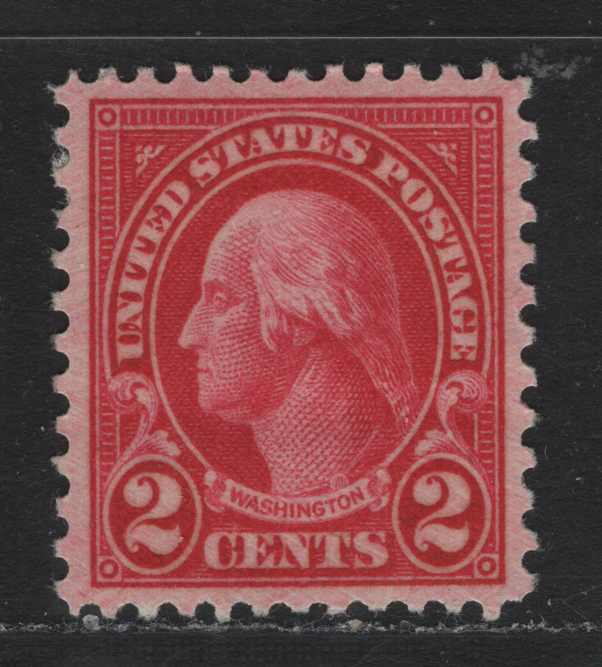 Lot 79 United States SC#634 2c Carmine , 1926-1934 4th Bureau Issue, A VFOG Single, Type 2 Gum Breaker Ridges Speaced 22mm Apart, 24 Veritical Gum Striations Per Inch