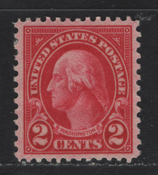 Lot 79 United States SC#634 2c Carmine , 1926-1934 4th Bureau Issue, A VFOG Single, Type 2 Gum Breaker Ridges Speaced 22mm Apart, 24 Veritical Gum Striations Per Inch