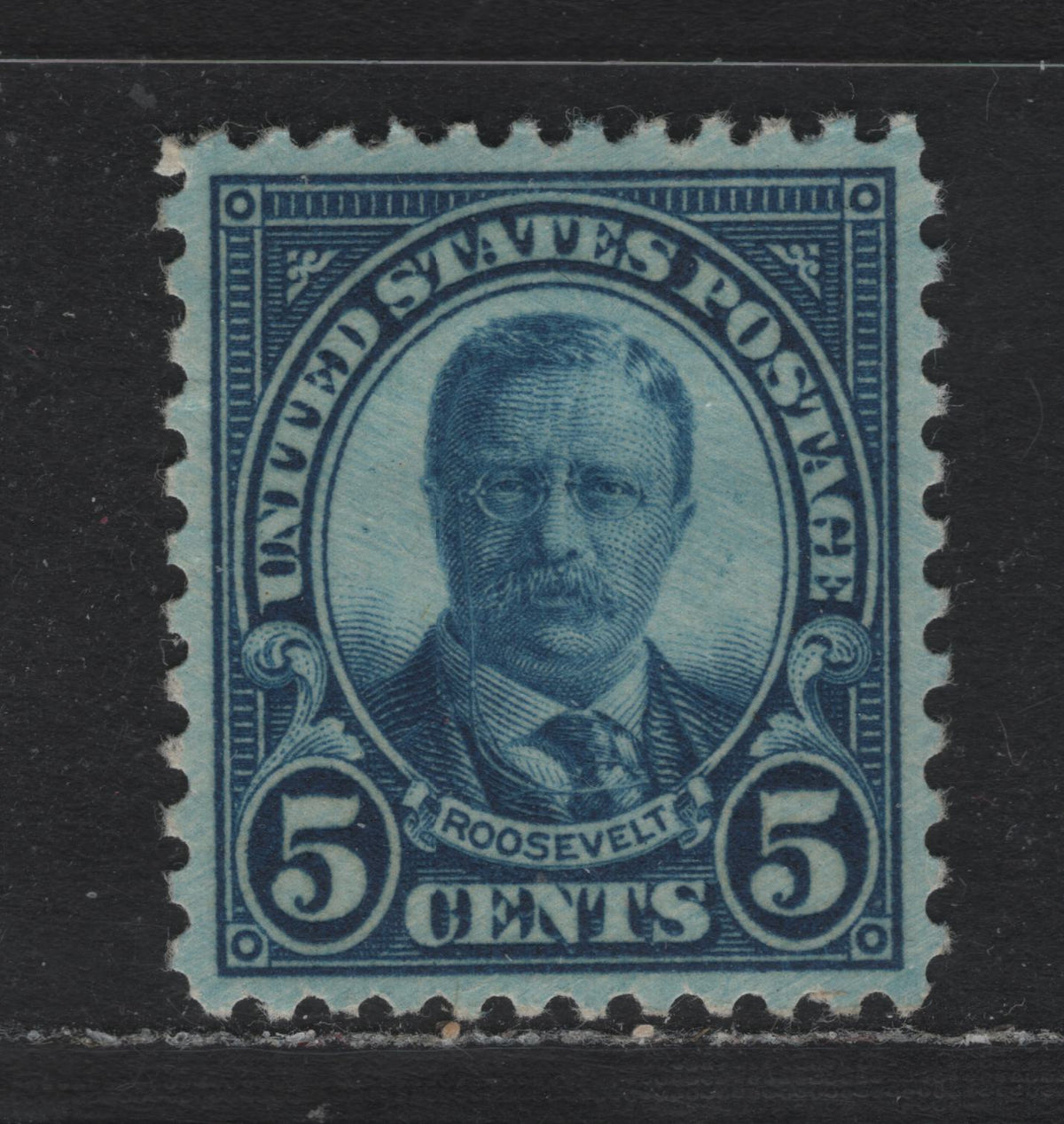 Lot 91 United States SC#637 5c Blue , 1926-1934 4th Bureau Issue, A SUPOG Single, Rotary Press, Perf 11x10.5, Type 2 Gum Breaker Ridges Spaced 22mm Apart & 12 Vertical Striations Per Inch, Nearly Perfectly Centered With Balanced Margins.
