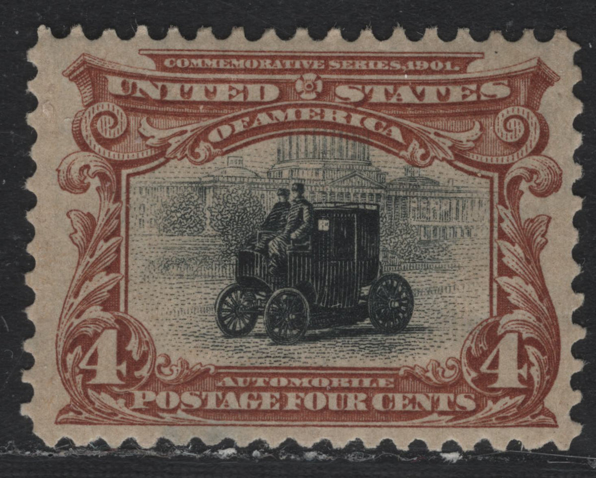 Lot 115 United States SC#296 4c Light Brown & Black , 1901 Pan-American Exposition Issue, A FOG Single, Reversed Wmk, Small Thin