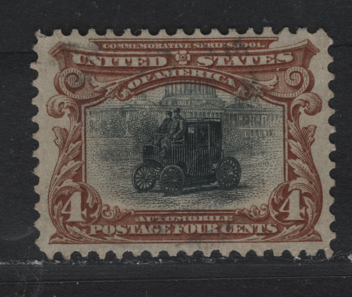 Lot 124 United States SC#296 4c Light Brown & Black , 1901 Pan-American Exposition Issue, A Very Fine Used Single, Inverted Wmk