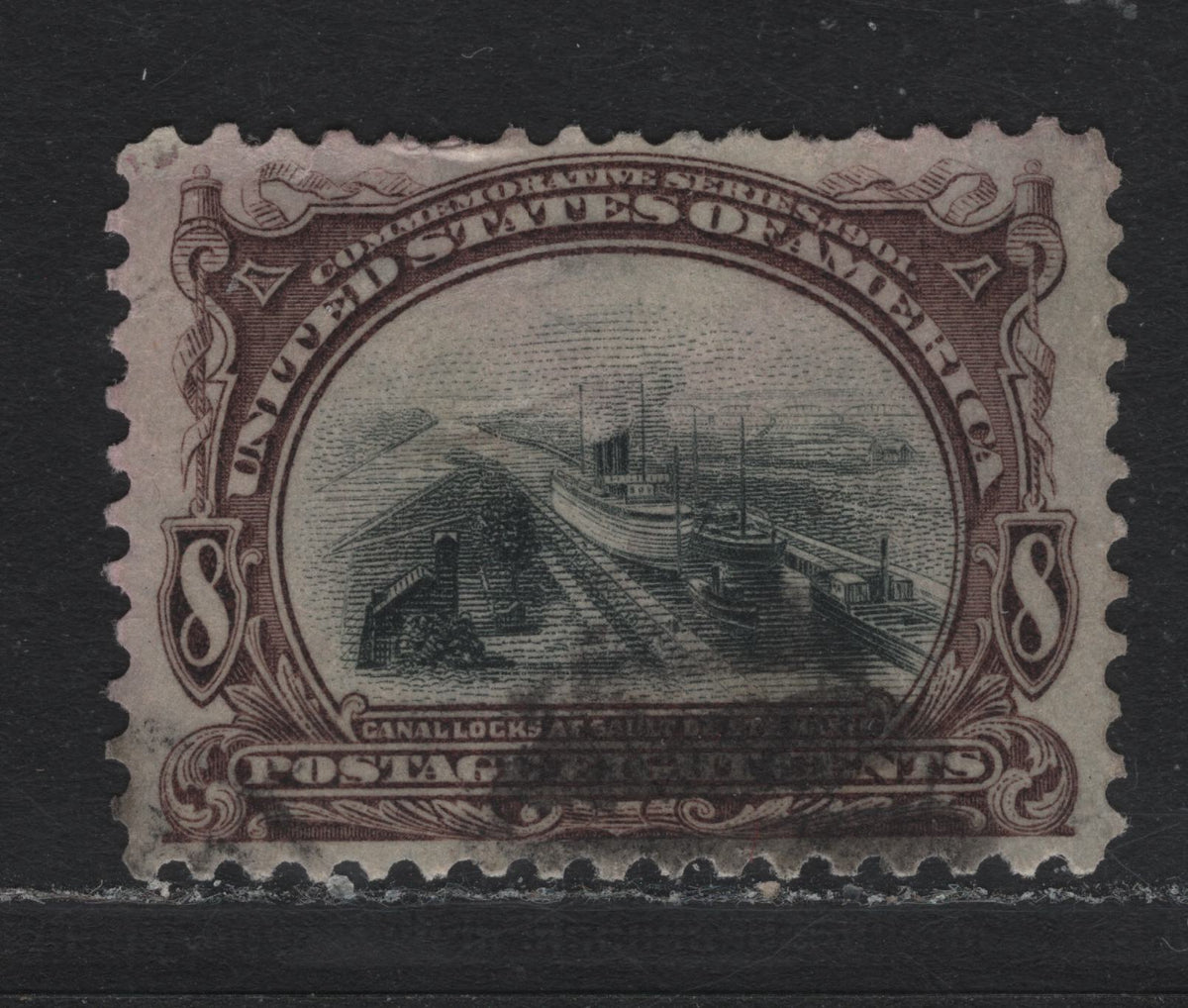 Lot 134 United States (C)SC#298 8c Purplish Brown & Black , 1901 Pan-American Exposition Issue, A Very Fine Used Single, Upright Wmk