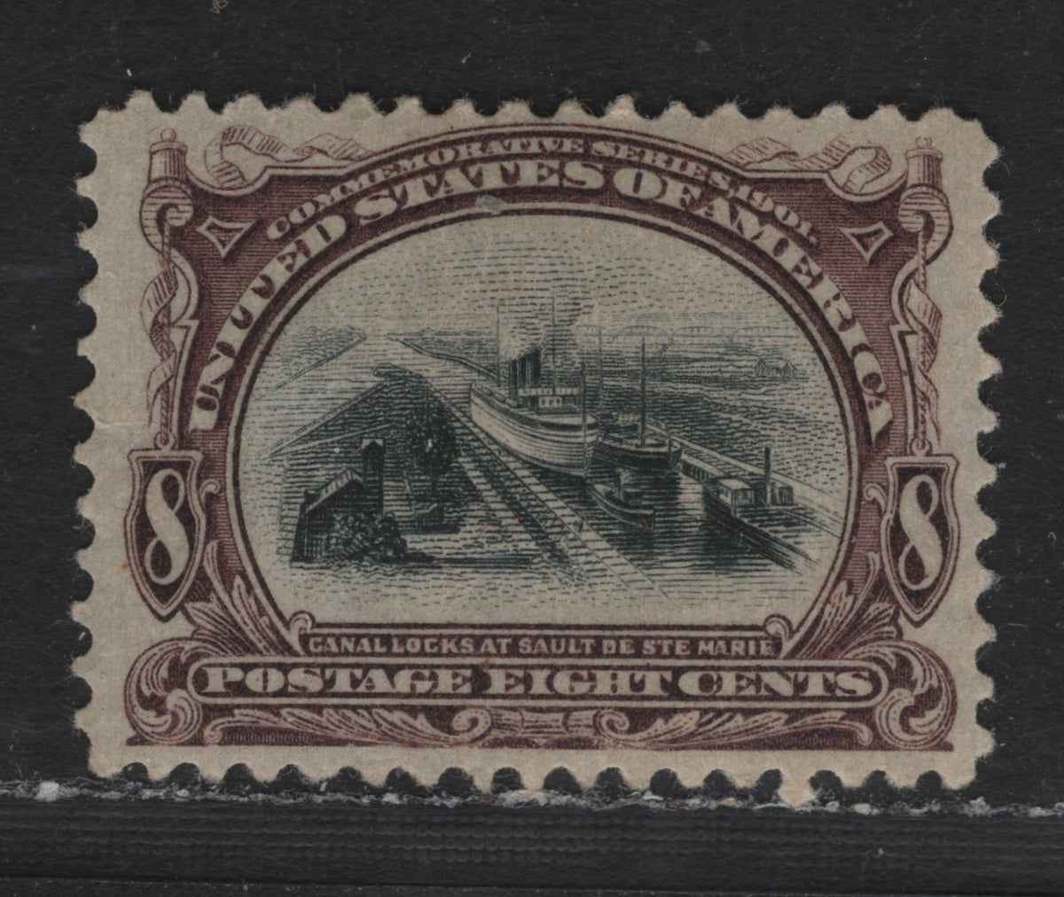 Lot 139 United States SC#298 8c Purplish Brown & Black , 1901 Pan-American Exposition Issue, A VFOG Single, Inverted Wmk