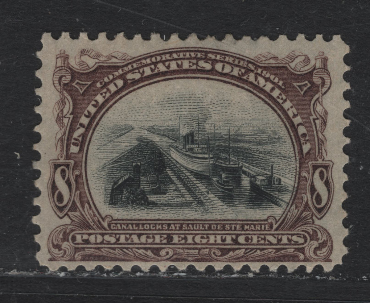 Lot 143 United States SC#298 8c Violet Brown & Black , 1901 Pan-American Exposition Issue, A VFOG Single, Inverted-Reversed Wmk