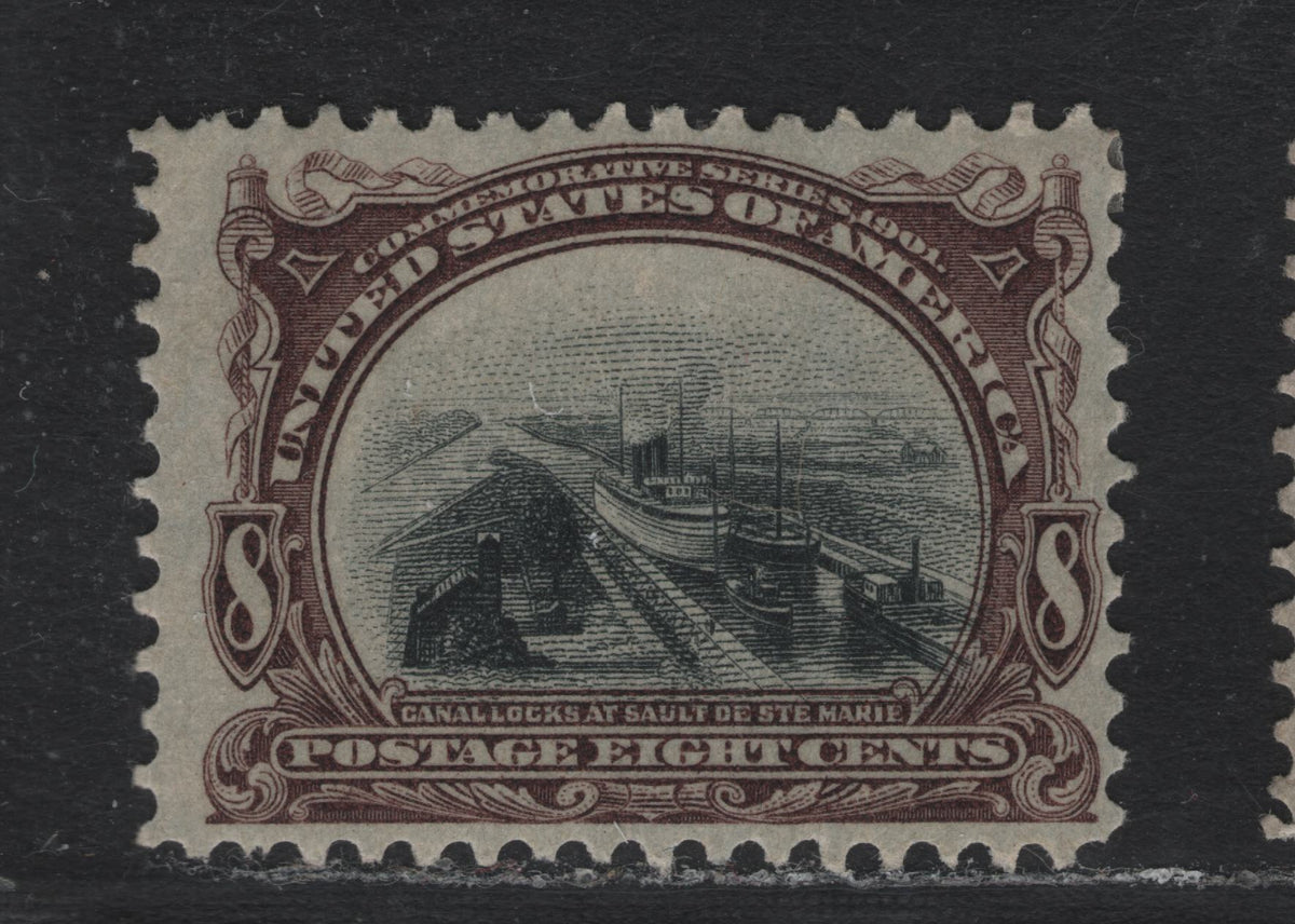 Lot 144 United States SC#298 8c Purplish Brown & Silver Black , 1901 Pan-American Exposition Issue, A FOG Single, Inverted-Reversed Wmk