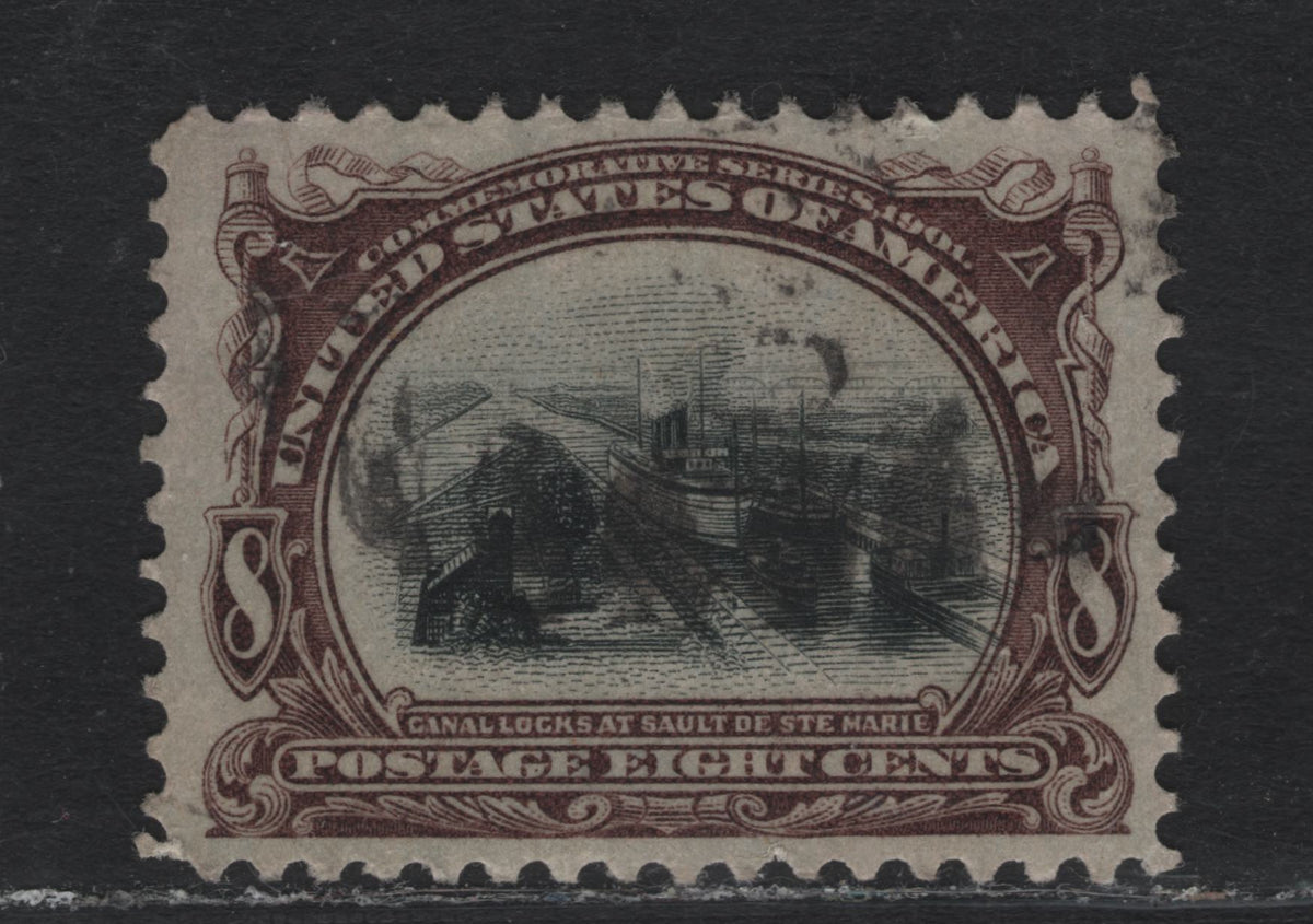 Lot 145 United States (C)SC#298 8c Purplish Brown & Black , 1901 Pan-American Exposition Issue, A Very Fine Used Single, Inverted-Reversed Wmk