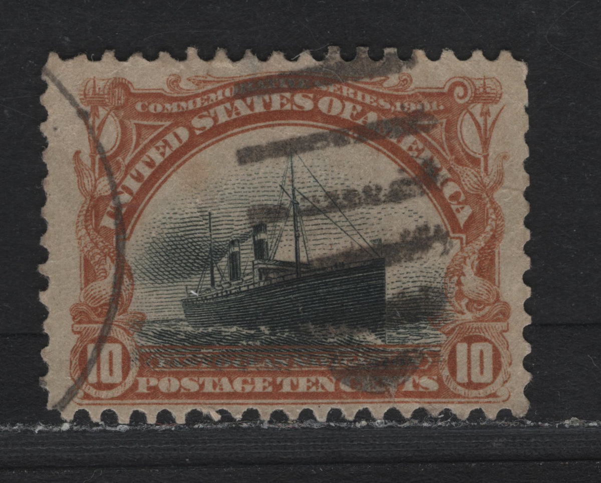 Lot 150 United States SC#299 10c Orange Brown & Black , 1901 Pan-American Exposition Issue, A Very Good Used Single, Reversed Wmk, Small Tear At Lower Right