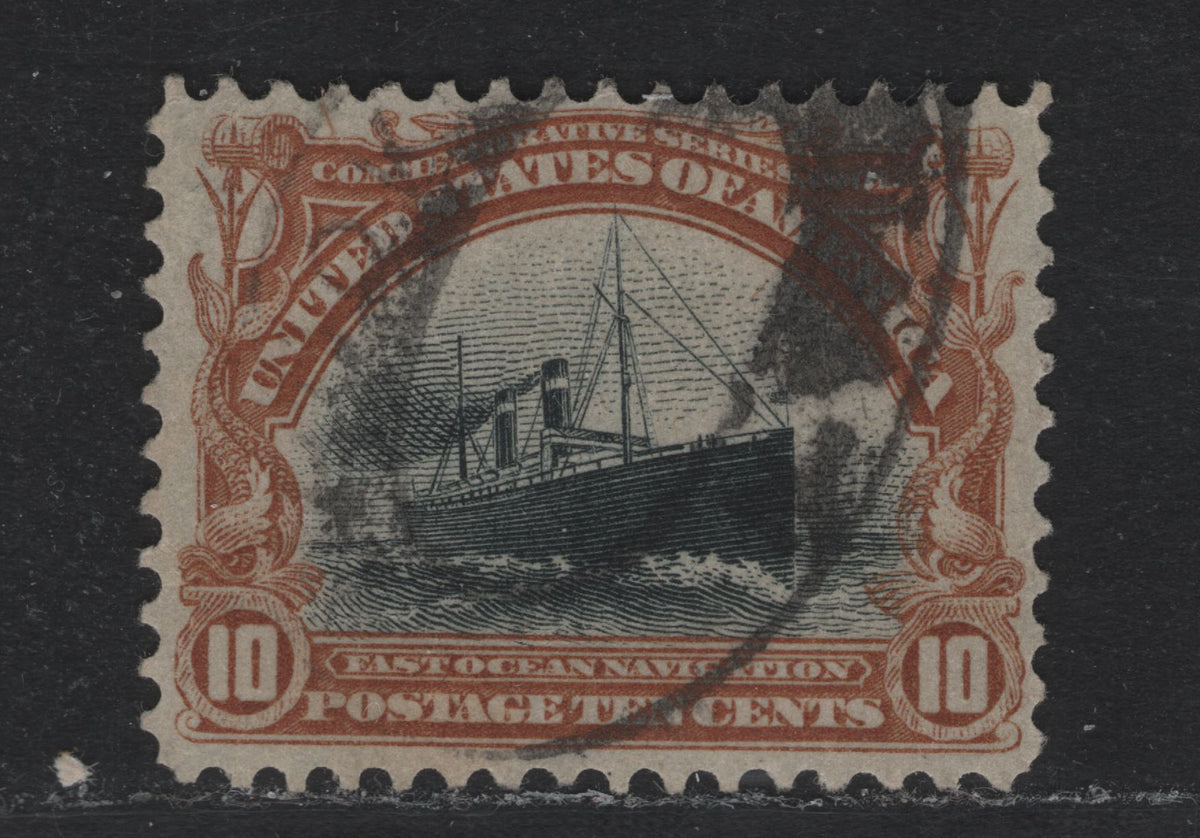 Lot 153 United States SC#299 10c Orange Brown & Black , 1901 Pan-American Exposition Issue, A Very Fine Used Single, Inverted Wmk, Oval Parcel Cancel