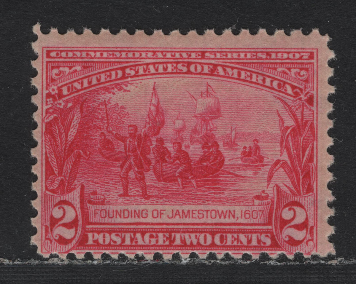 Lot 197 United States SC#329 2c Carmine Rose , 1907 Jamestown Exposition Issue, A VGNH Single