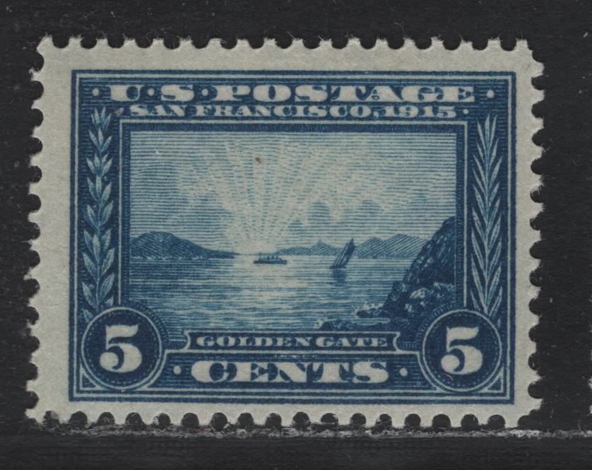 Lot 266 United States SC#399 5c Blue , 1913 Panama Pacific Issue, A FOG Single, Inverted Wmk