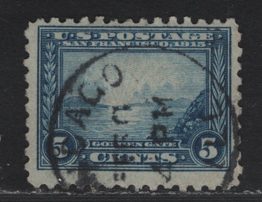 Lot 278 United States SC#403 5c Blue , 1914-1915 Panama Pacific Issue, A Fine Used Single, Chicago IL CDS Cancel