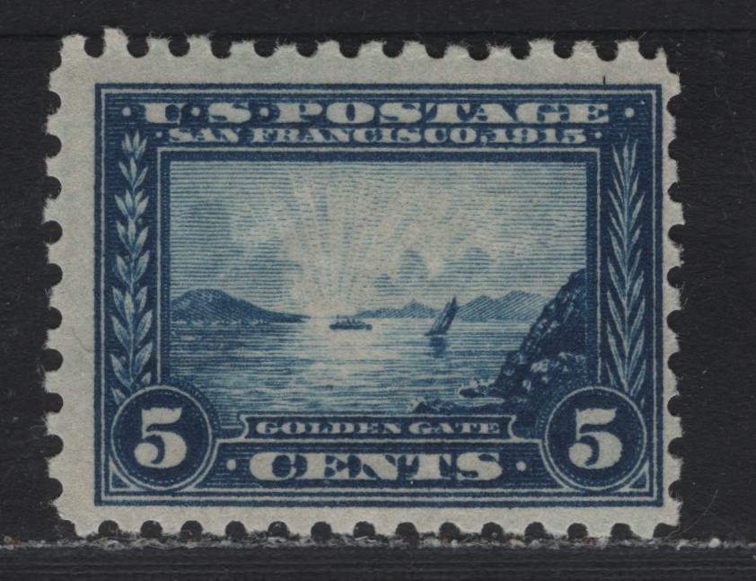 Lot 281 United States SC#403 5c Deep Blue , 1914-1915 Panama Pacific Issue, A FOG Single, Inverted & Reversed Wmk, Perf 10