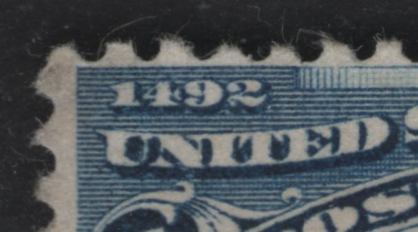 Lot 5 United States SC#230var 1c Deep Blue , 1893 Columbian Exposition Issue, A Fair Used Single, Showing A Significant Double Transfer, Well Documented & Major Double Transfer, Offered As A Reference Item