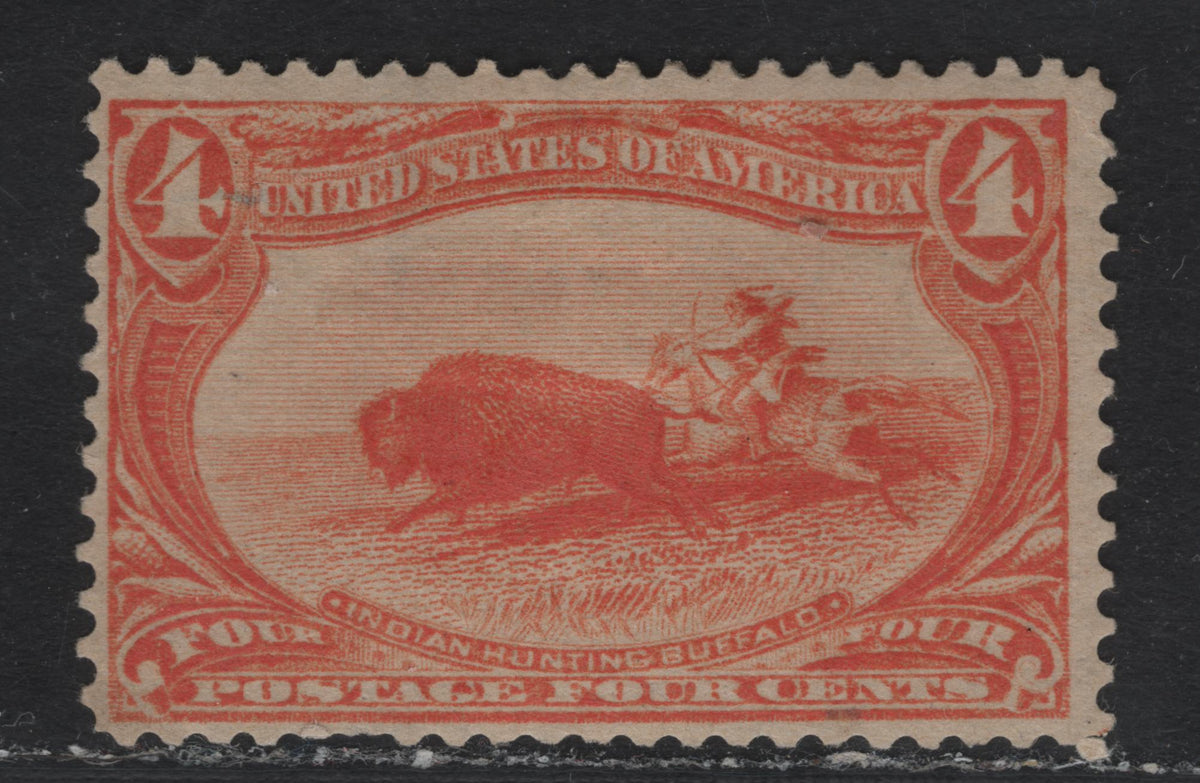 Lot 74 United States SC#287 4c Orange Brown , 1898 Trans-Mississippi Issue, A VGOG Single, Sideways Inverted Wmk, Tiny Corner Crease At Upper Right