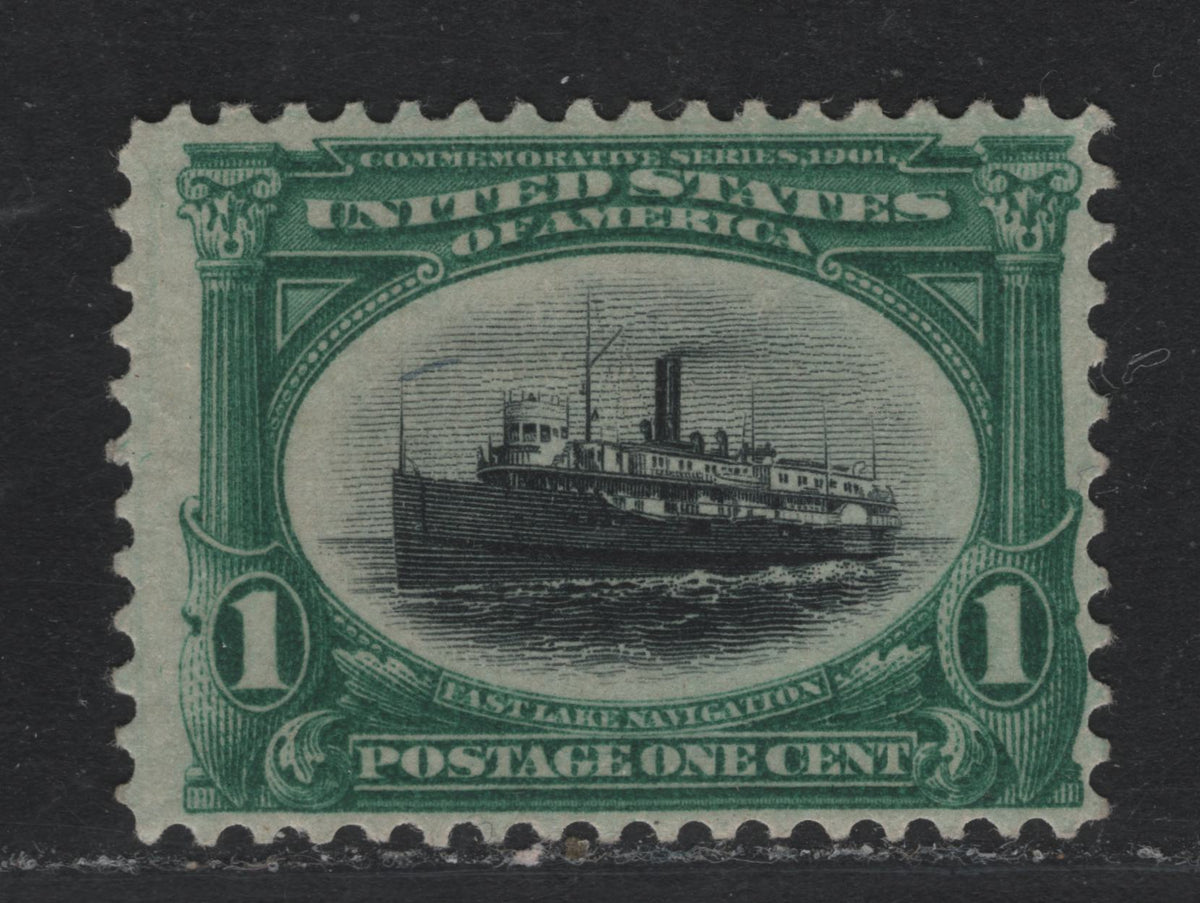 Lot 89 United States SC#294 1c Dark Blue Green & Black , 1901 Pan-American Exposition Issue, A VFOG Single, Inverted Wmk