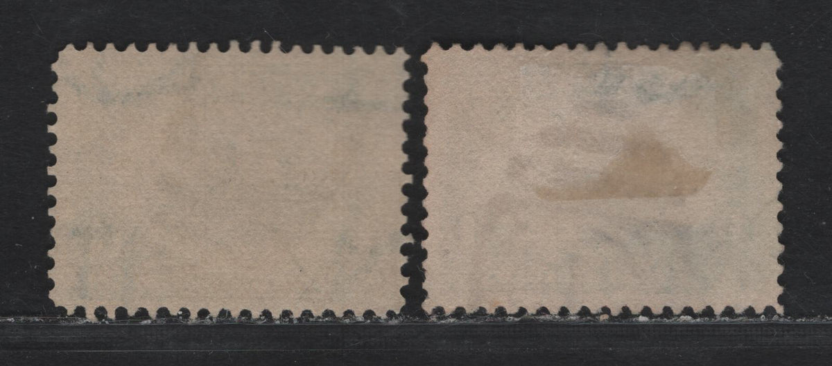 Lot 96 United States SC#294 1c Dark Blue Green 7 Black , 1901 Pan-American Exposition Issue, 2 Fine/Very Fine Used Singles, Upright Wmk, Showing Vignette Shifted Upward