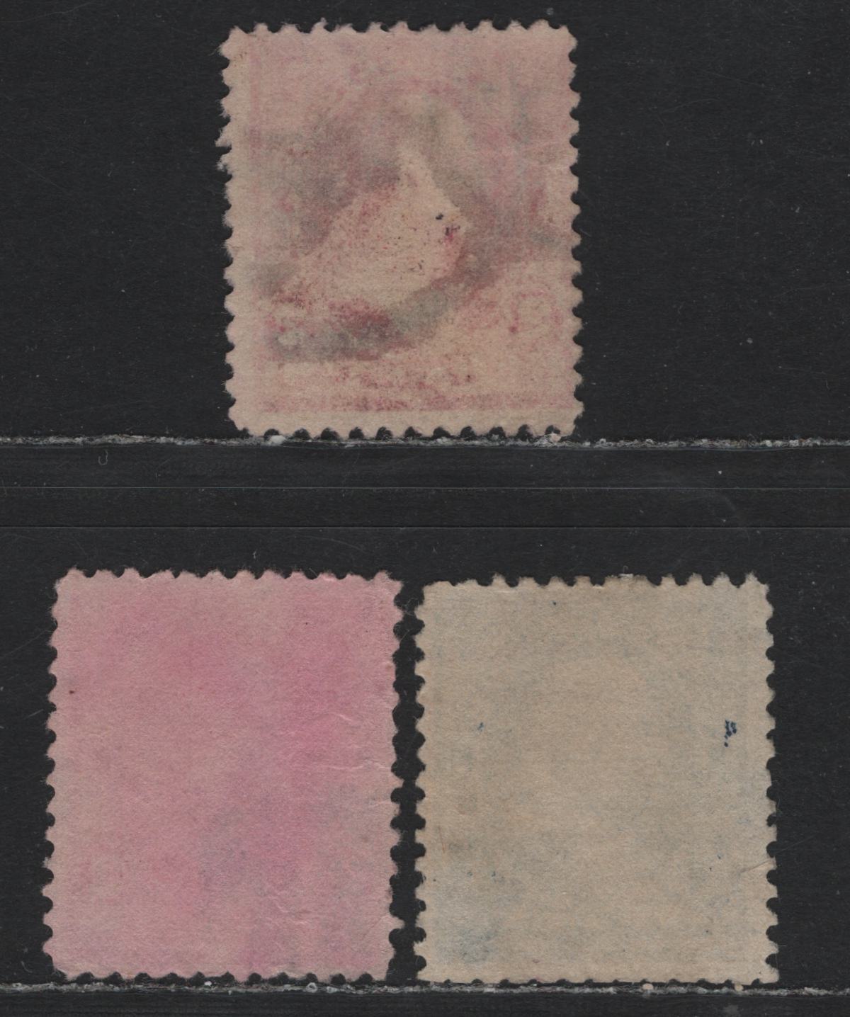 Lot 177 United States SC#247, 252-252 1c - 2c Blue - Carmine , 1894 2nd Bureau Issue, 3 Fine Used Singles, Types 2 & 3, Unwatermarked