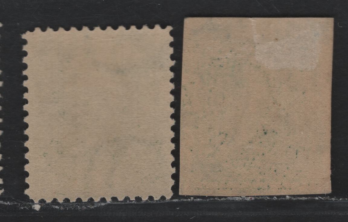 Lot 18 United States SC#300, 314 1c Blue Green - Green , 1902-1903 2nd Bureau Issue, 2 VFOG Singles, Blue Green Imperf, Green Perforated, Upright Wmk