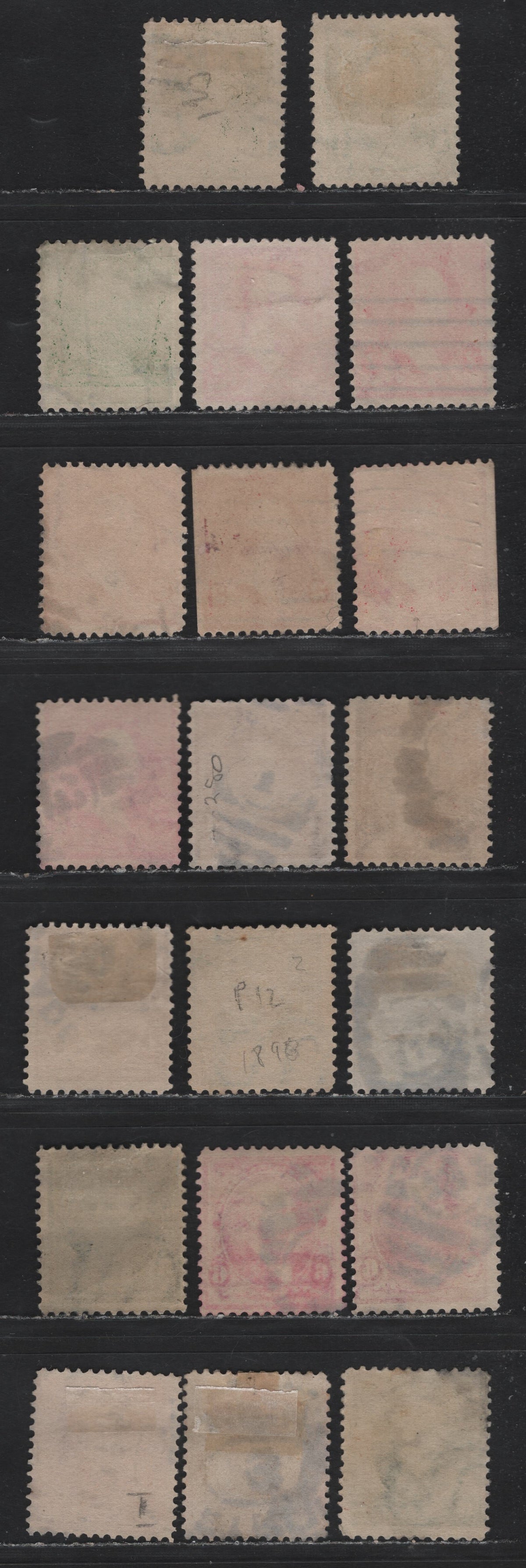 Lot 188 United States (C)SC#279,b,bd,bf, 280a, 281, 282-a, 283-a, 284 1c - 15c Green - Olive Green , 1897-1903 1st Bureau With New Color Issue, 20 Fine Used Singles, 2c Type 4, 10c Type 2, Reversed Or Sideways-Reversed Wmks