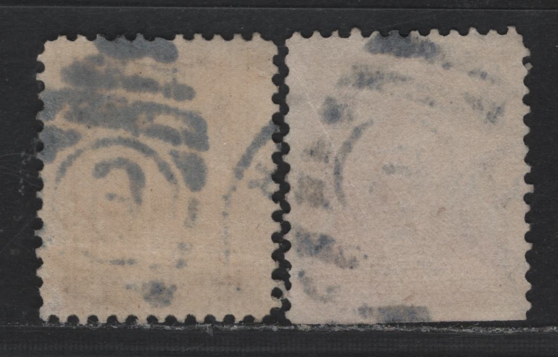 Lot 194 United States SC#303 4c Yellow Brown - Orange Brown , 1902-1903 2nd Bureau Issue, 2 Fine Used Singles, SON Barred #9 & #6 Numeral Cancels For Cincinatti OH & New Orleans